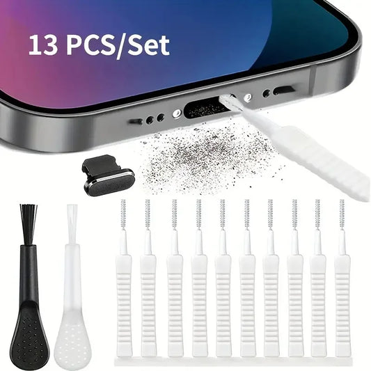 Mobile Phone Charging Port Dust Plug Removal Cleaner Kit for iPhone 15 14 13 Pro Max Computer Keyboard Dustproof Cleaning Brush