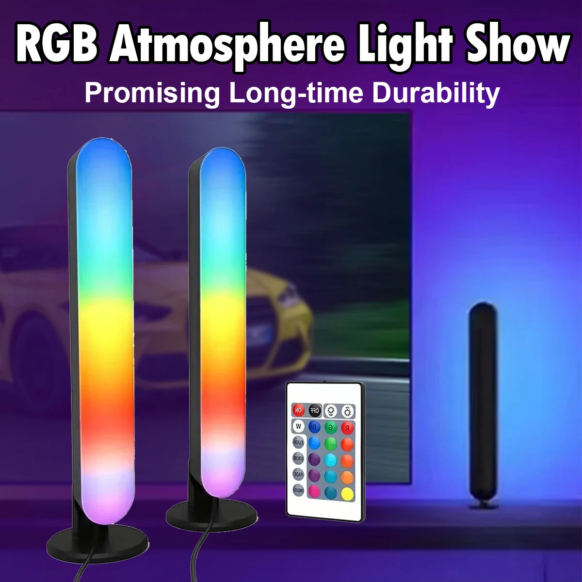 RGB Pickup Light Music Rhythm Lights Upgraded USB Rechargeable Model Christmas Decoration Desktop RGB Light Bar Music Rhythm