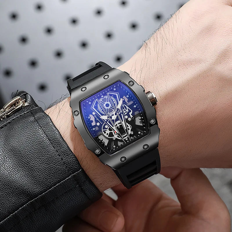 1/2PCS Luxury Large Dial Men Quartz Watch Casual Silicone Band Men's Sports Watches Reloj Hombre（Without Box）