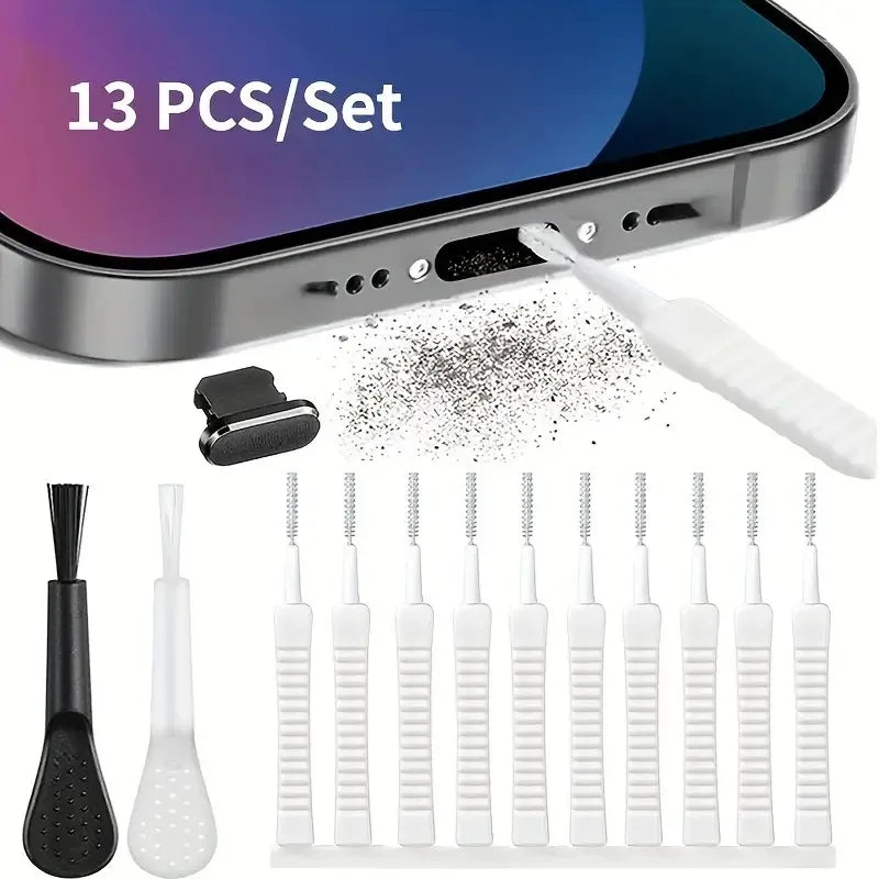 Mobile Phone Charging Port Dust Plug Removal Cleaner Kit for iPhone 15 14 13 Pro Max Computer Keyboard Dustproof Cleaning Brush