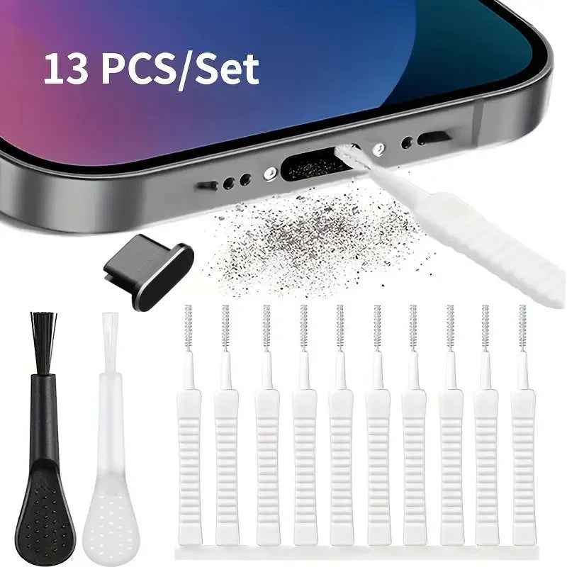 Mobile Phone Charging Port Dust Plug Removal Cleaner Kit for iPhone 15 14 13 Pro Max Computer Keyboard Dustproof Cleaning Brush