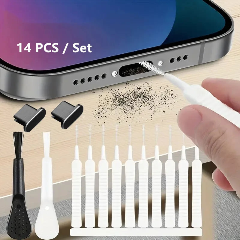 Mobile Phone Charging Port Dust Plug Removal Cleaner Kit for iPhone 15 14 13 Pro Max Computer Keyboard Dustproof Cleaning Brush